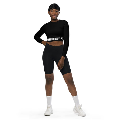 Recycled long-sleeve crop Fit - Melanin Body Fit™-4347693_16047-womens fitness-plan-meal-guide-gymwear-